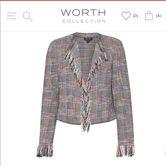 WORTH COLLECTION Elongated Tweed Fringe Jacket NWT - Picture 1 of 1